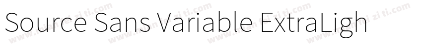 Source Sans Variable ExtraLight字体转换